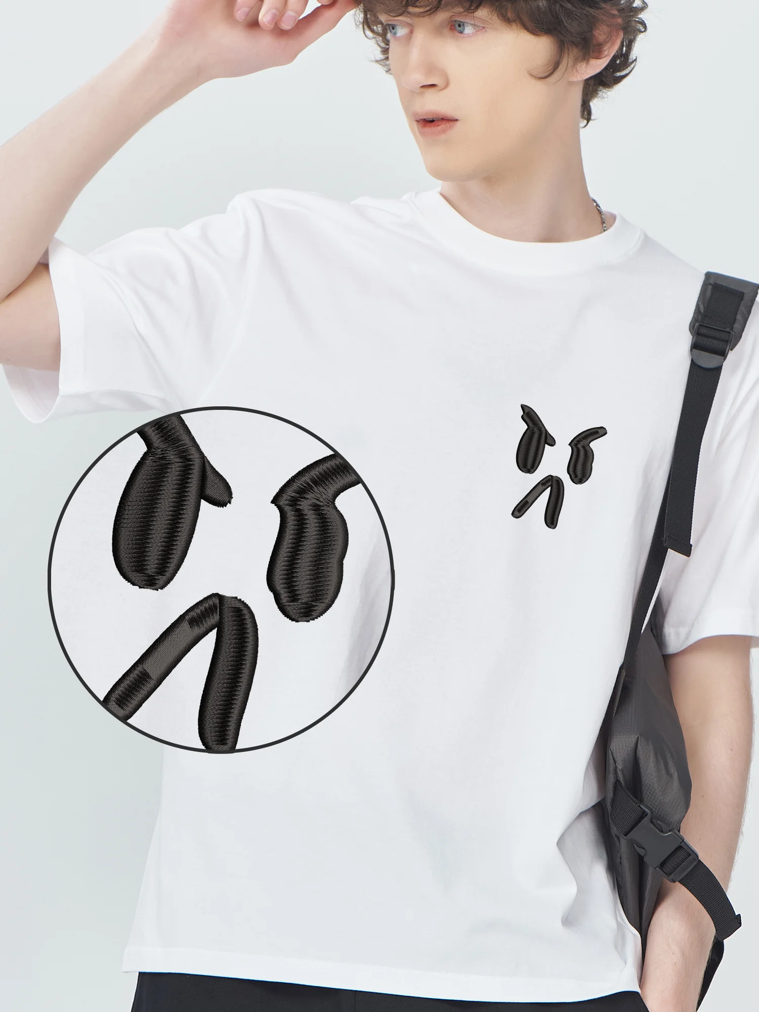 

Fun Drawing Symbols Embroidered T-Shirt High Quality Fashion Casual Comfortable and Breathable Short Sleeve T-shirt