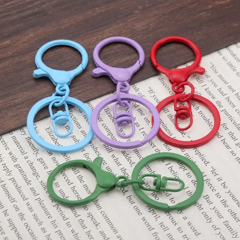 2Pcs/Pack Metal Keychain Retaining ring Keyrings Round Split Lobster buckle For DIY Clothing Jewelry Crafts Pendant Accessory