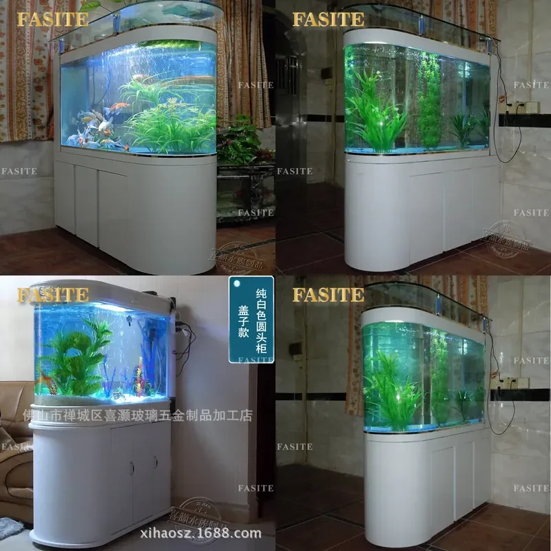 For Large Screen Bullet Living Room Household Ecological Fish Tank Aquarium Medium Ultra White Glass Bottom Filter
