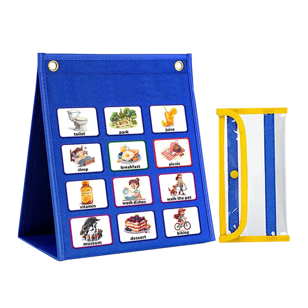 

Flip Chart Children's Schedule Toddler Calendar Chores Non-woven Fabric Visual for Toddlers Pocket