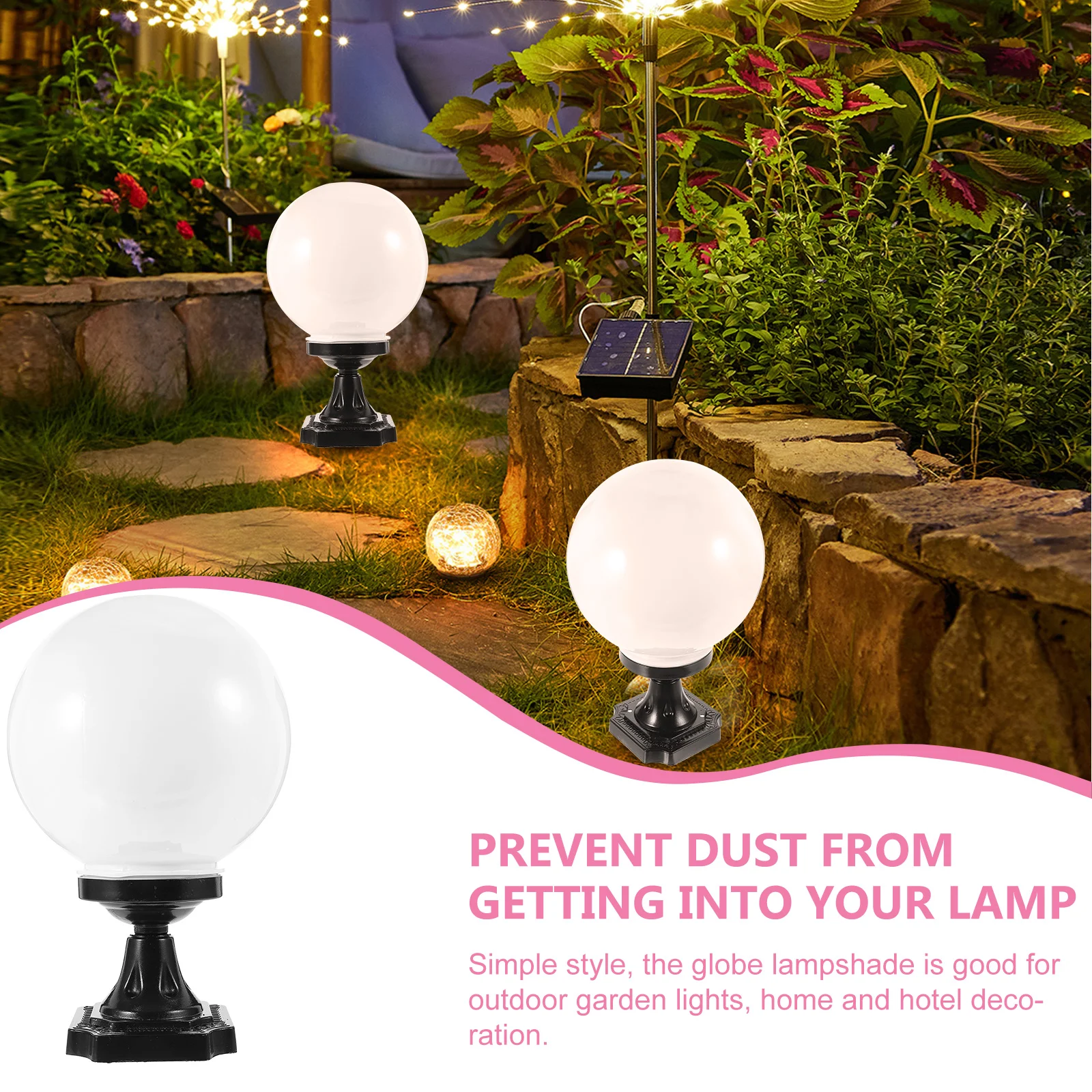 Garden Globe Lampshade Floor Light Fixture Outdoor Covers Chandelier Acrylic Replacement Wall Aluminum Earth