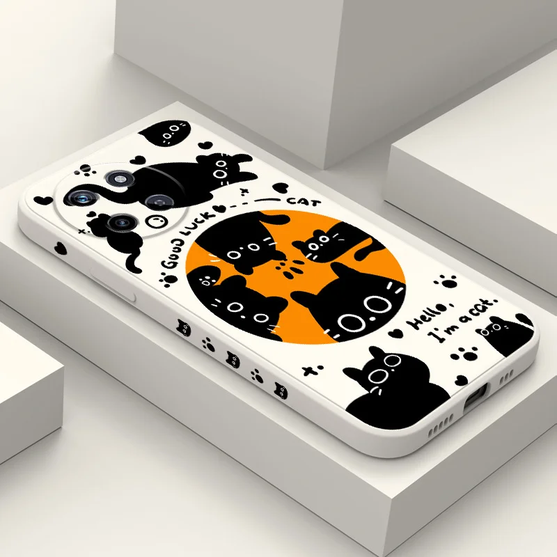 

Roulette Cat Phone Case For OPPO Realme 11 10 9 9i 8 8i 7 Pro Plus C35 C21Y C25Y C25 4G 5G Liquid Silicone Cover