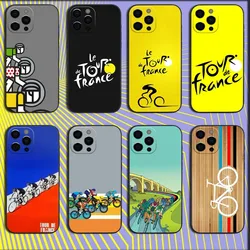 T-Tour De France Bike Phone Case For iPhone 16,15,14,13,12,11,Pro,X,XS,Max,XR,Plus,Mini Soft Black Cover