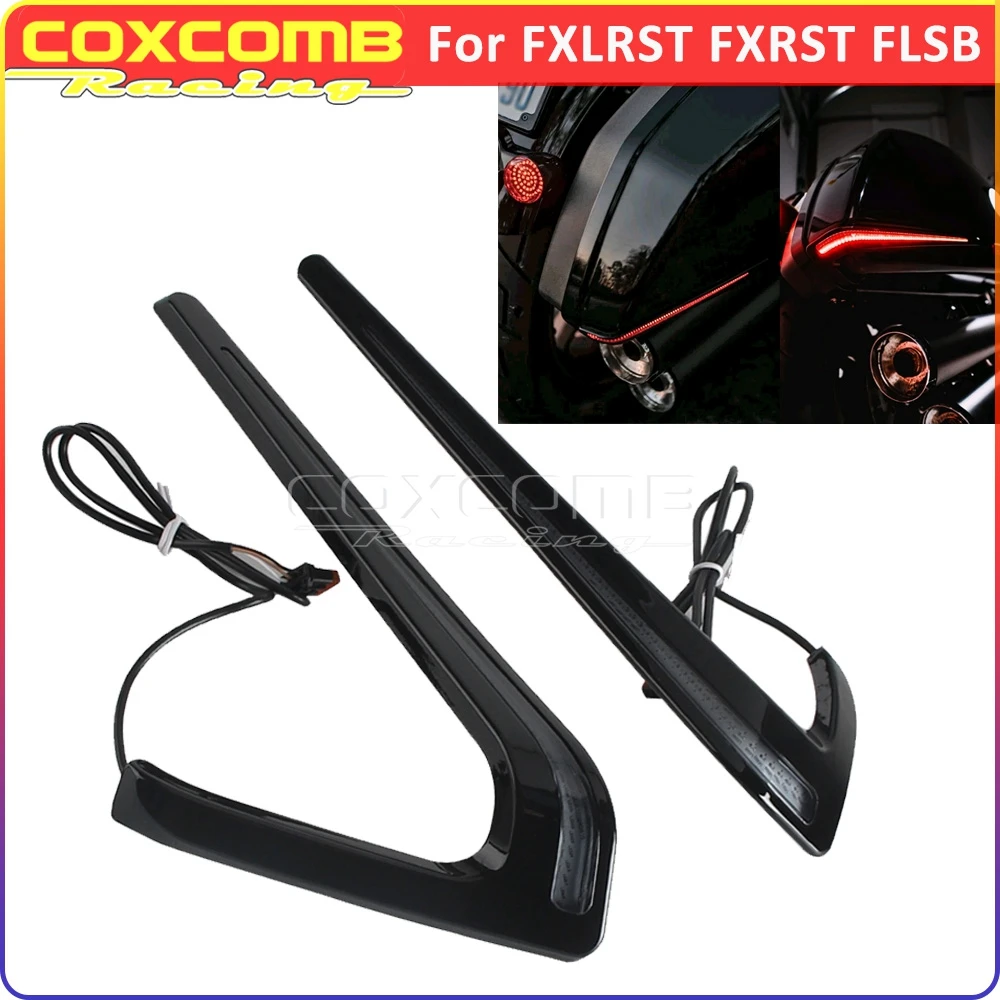 

Светодиодные указатели поворота, ходовые огни, седельные сумки для мотоциклов, индикатор трекера для Harley Softail FXLRST FXRST FLSB, задний стоп-сигнал