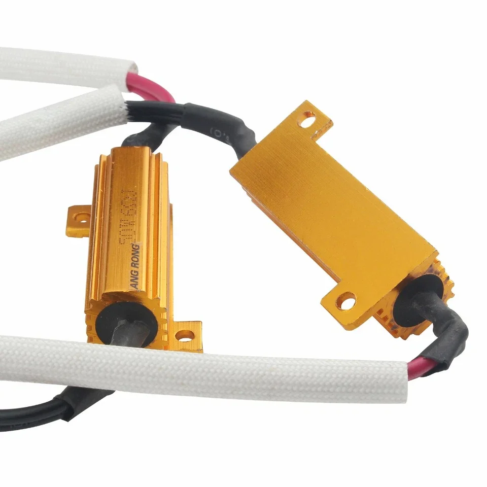 2x H11 H8 Load Resistors Wiring Harness Canbus Decoder For LED Headlight DRL Daytime Running Fog Light