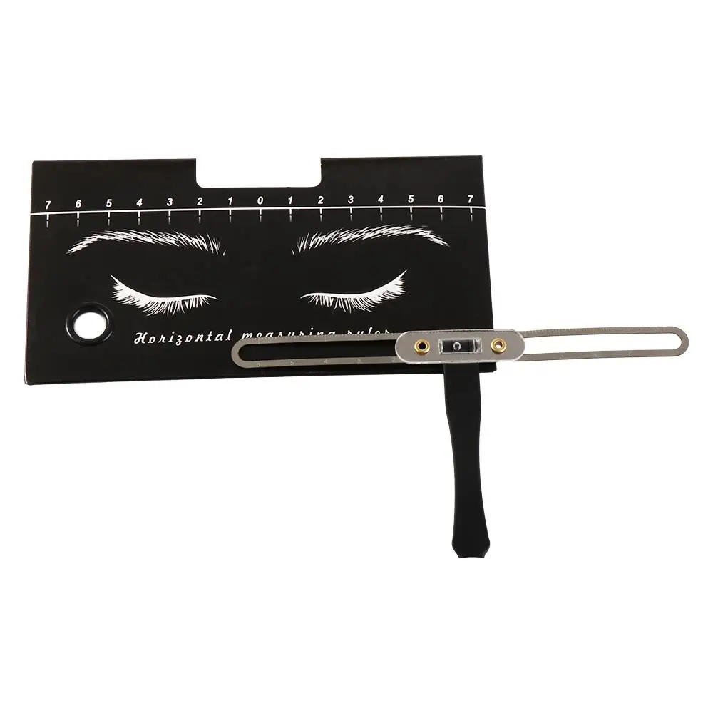 3D Eyebrow Tattoo Ruler Three-Point Positioning Reusable Microblading Eyebrow Stencil Template Easy To Use Metal