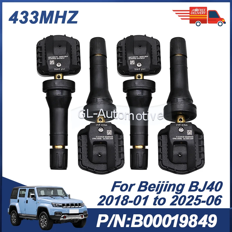4 Stück Reifendrucksensor TPMS-Sensor für Beijing BJ40 2018-2025 433MHZ B00019849