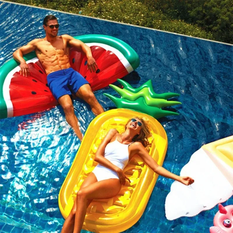 New inflatable watermelon floating row adult water seat toy photo pineapple