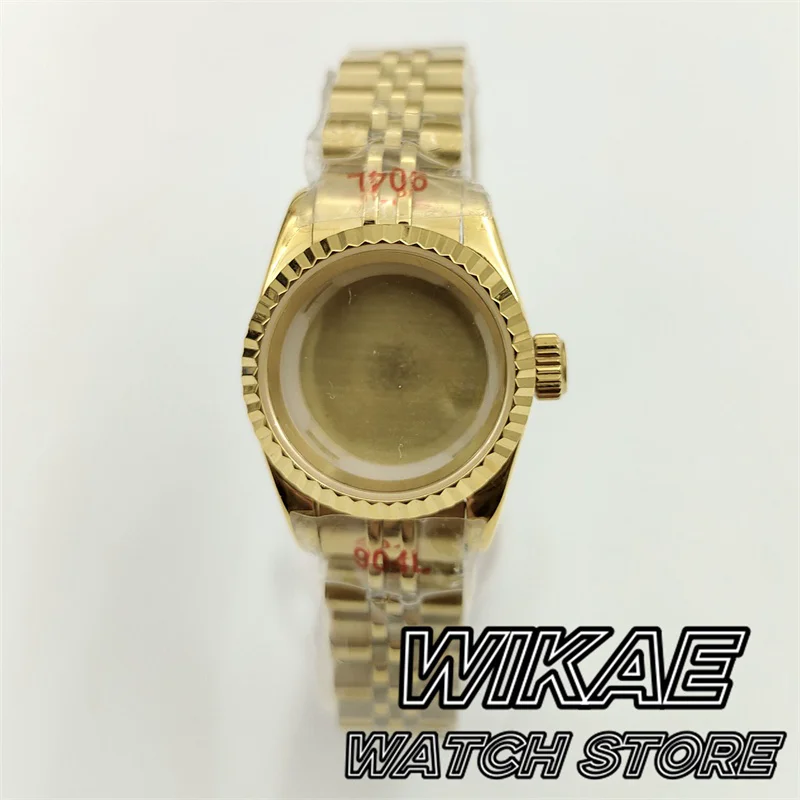 NH05 26mm Stainless Steel Watch Case with Bracelet for Ladies Women Watches Fit NH05 NH06 Automatic Movement Sapphire Glass