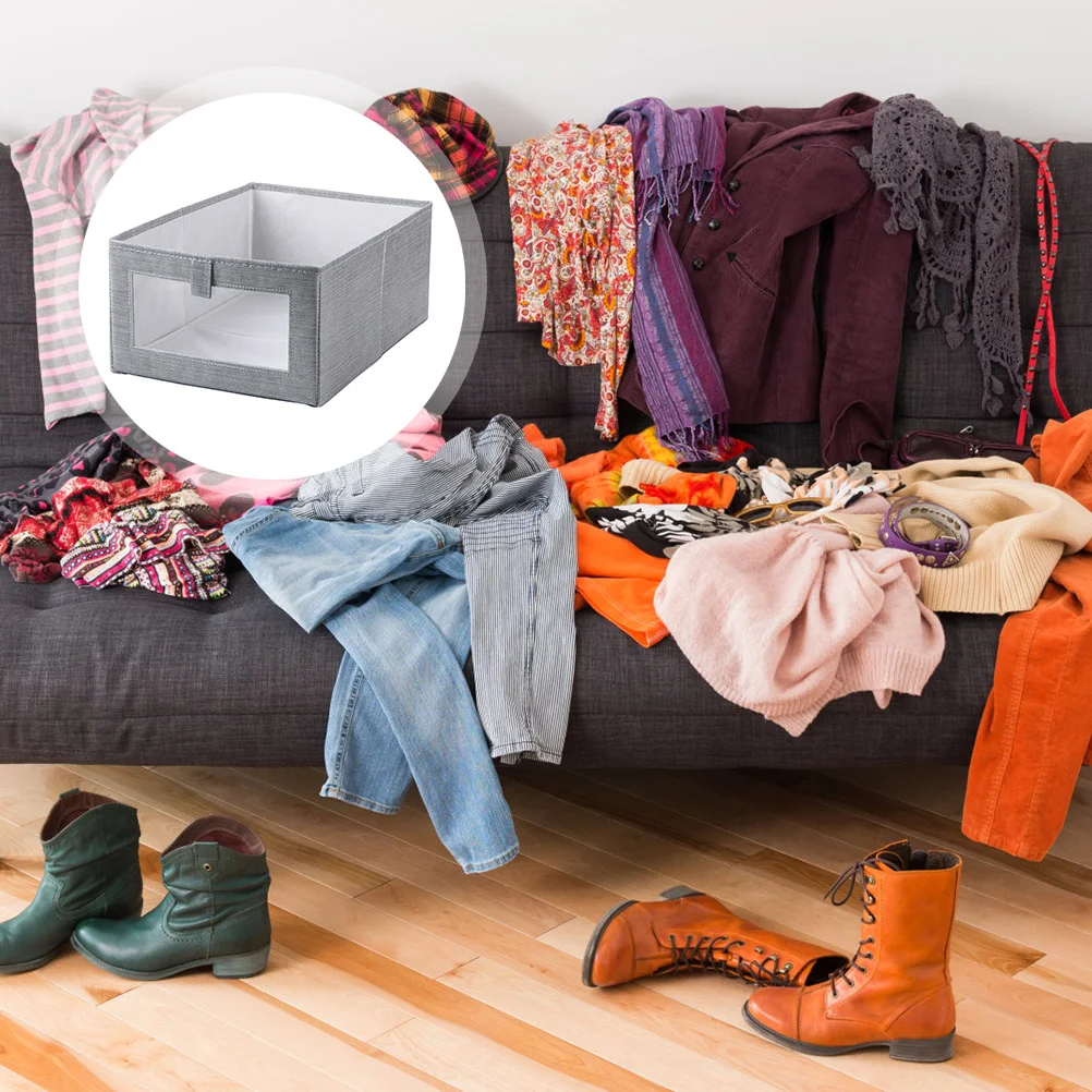 

Storage Box Foldable Design Non-Woven Organizer Compact Lightweight Container for Home Organization Laundry Room Closet Storage