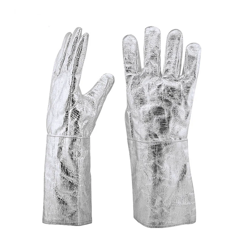 Anti-scalding Glove Fireproof Aluminum Foil Heat Insulation Gloves Industrial Grade Oven Heat-resistant Protective Safety Gloves