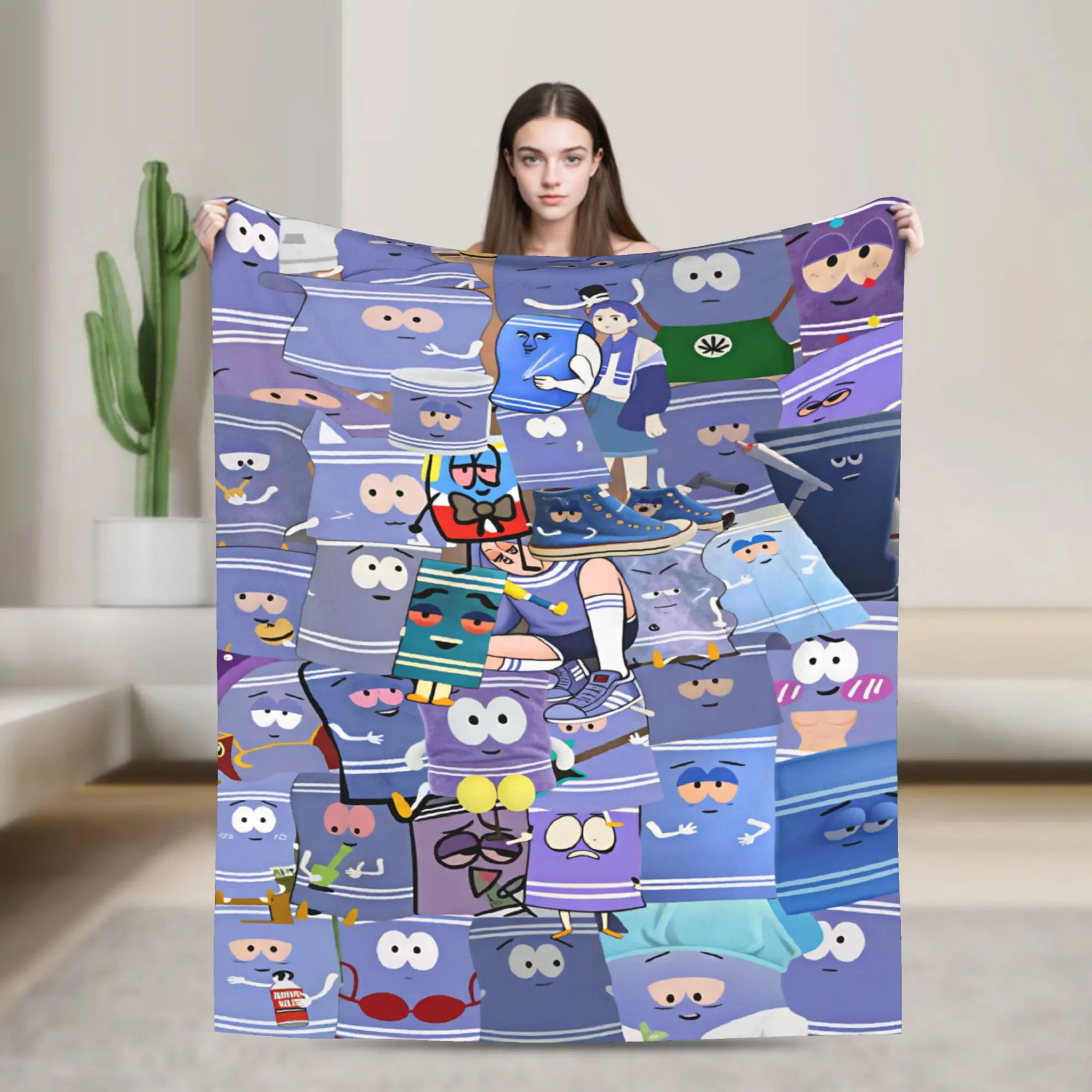 South Cartoon Park Towelie Blanket  Travel Office Flannel Throw Blanket For Bedroom Super Soft Custom Quality Bedspread