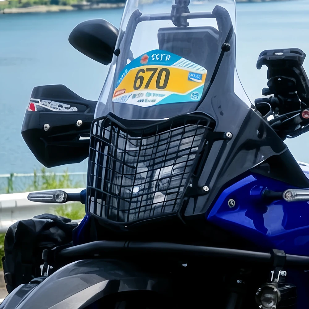 Motorcycle Accessorie Headlamp Grill Mesh Motorcycle Headlight Guard Grille Protection Cover For Yamaha Tenere700 RallyT700 2025