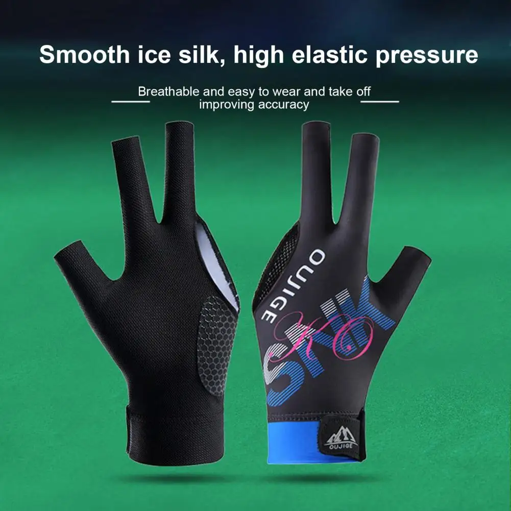 Billiard Pool Gloves 3 Finger Design Left Hand Snooker Cue Sport Glove Breathable Elastic Billiard Gloves for Men Women