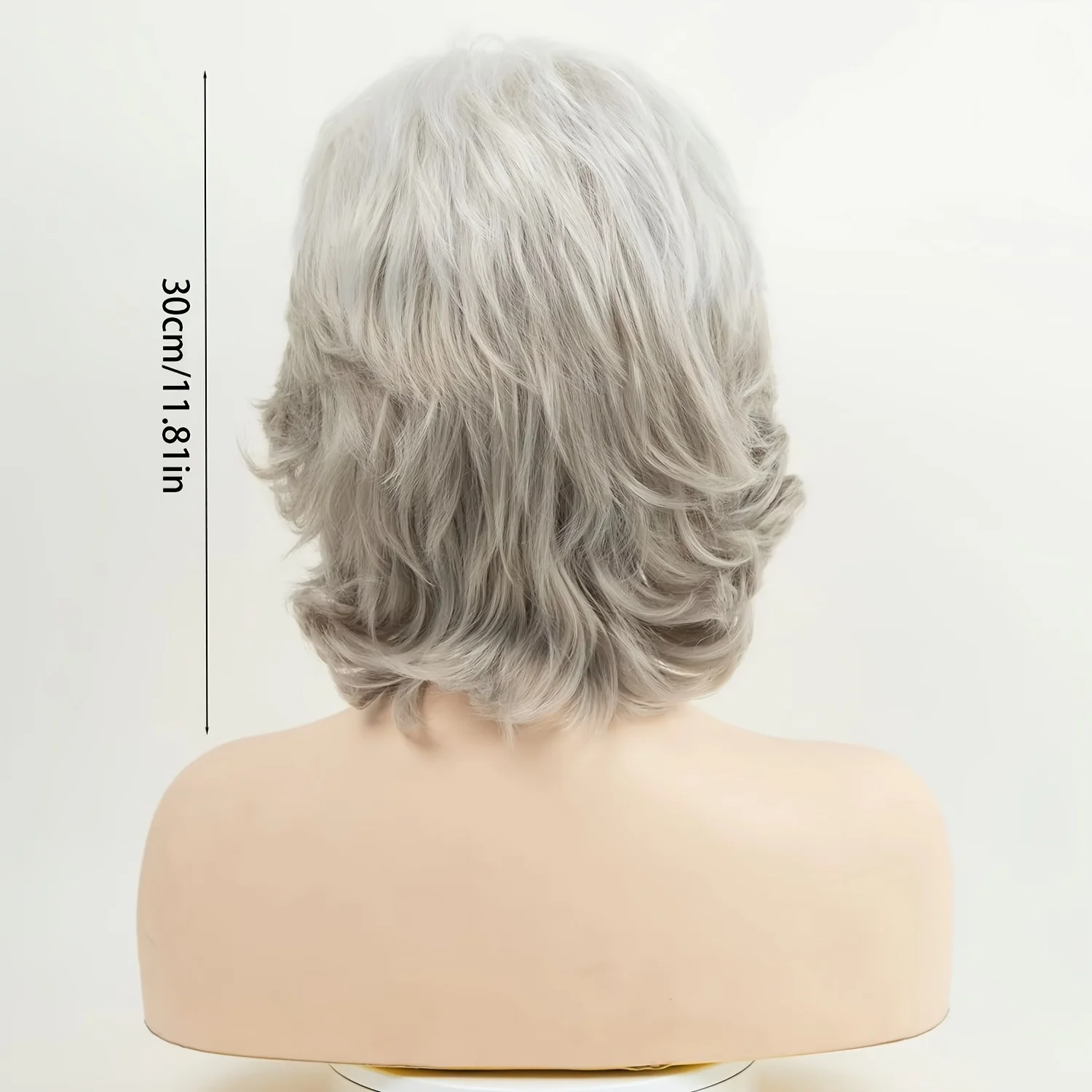 Women's Synthetic Wig with Side-Swept Waves, Voluminous Fashionable Black Curly Hair Wig, Suitable for Daily Wear and Cosplay