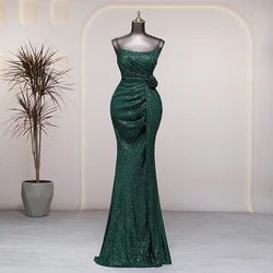 Sundress dress green side slits evening dresses prom dresses luxury wedding party dresses formal occasion vestidos de fiesta