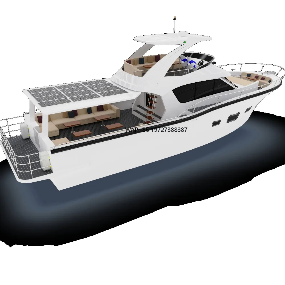 17m Offshore Welded Commercial Aluminum Center Cabin Luxury Yacht Cabin Cruiser With Flybridge