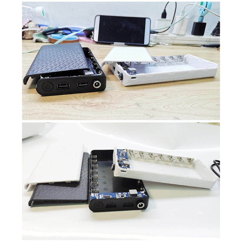 Durable for DC Output 9V/12V Dual USB Output DIY 7x18650 Battery for Case Non-removable Charging Box Power Bank for Shell