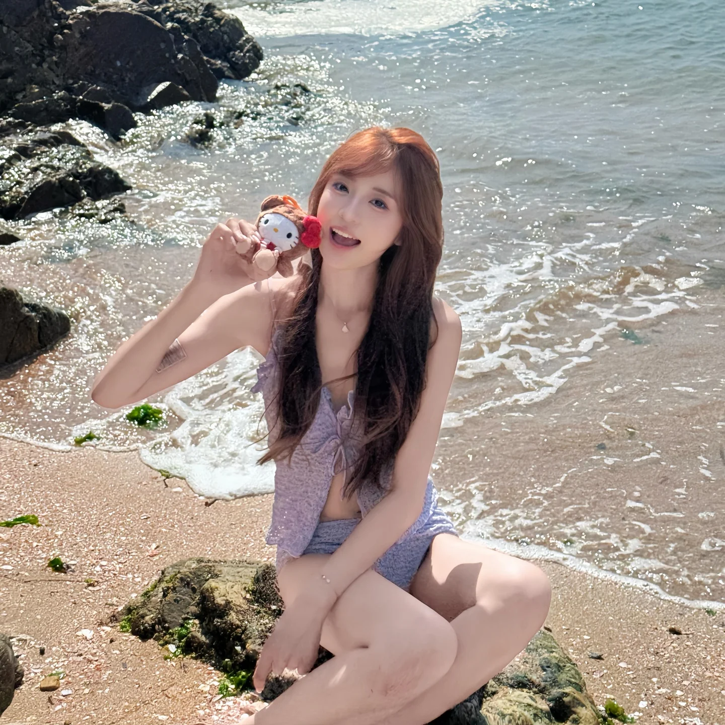 

Purple Knot Bikini Women's Beach Vaion Sexy Pure Desire Cute Girl Swimsuit Polyester Nylon Lycra Material Triang...