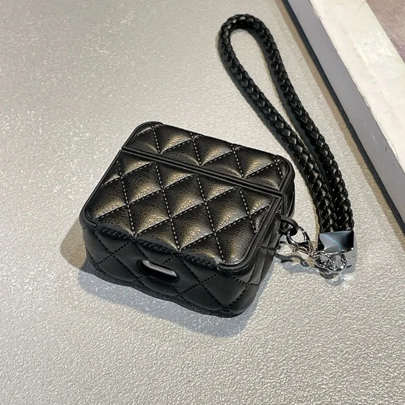 Fashionable high-end Leather PU Earphone Cover For AirPods 4 For AirPods Pro 2nd Cases For AirPods 3 2 1 Anti-lost Headphone Bag image 3