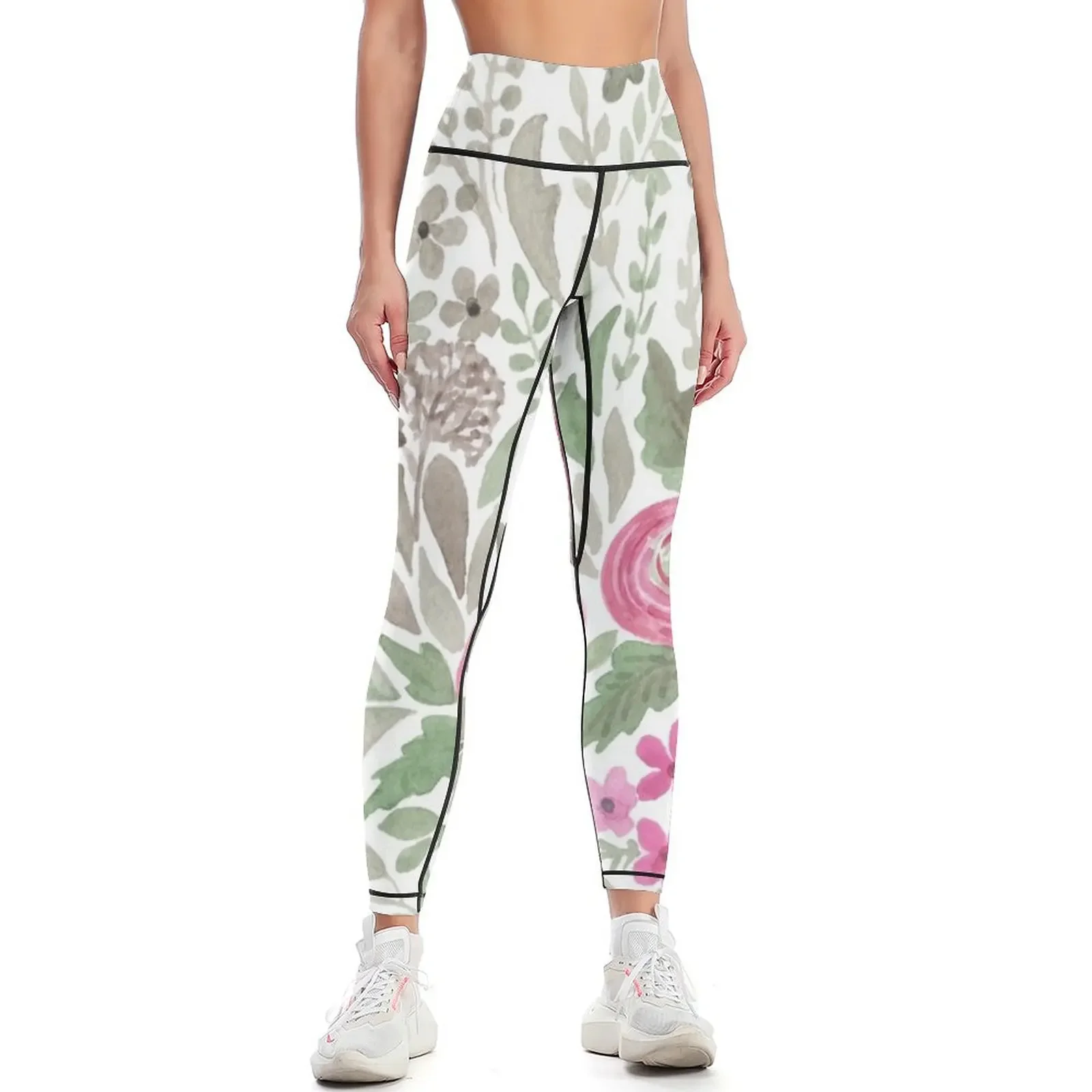 Acuarela. Verano rosa. Leggings Ropa deportiva mujer gimnasio para niñas leggins push up mujer Ropa de golf Leggings para mujer