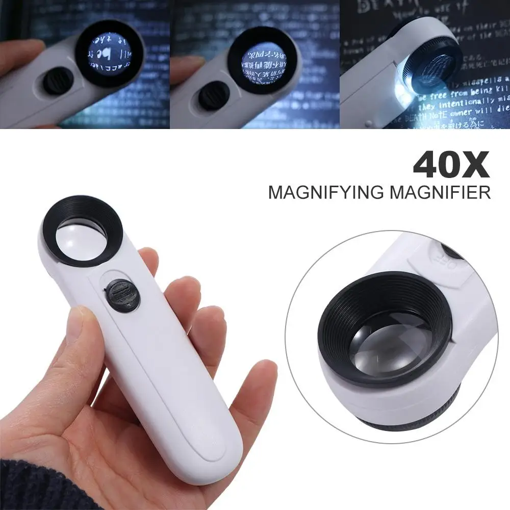 Portable LED Light Handheld Magnifier Loupe HD Magnifying Glass Illuminated Lamp Lens Jewelry