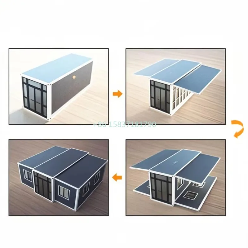 Custom Container House High Cube Expandable Tiny Home Foldable Prefab Fold Out Container House Steel Expandable Container Villa