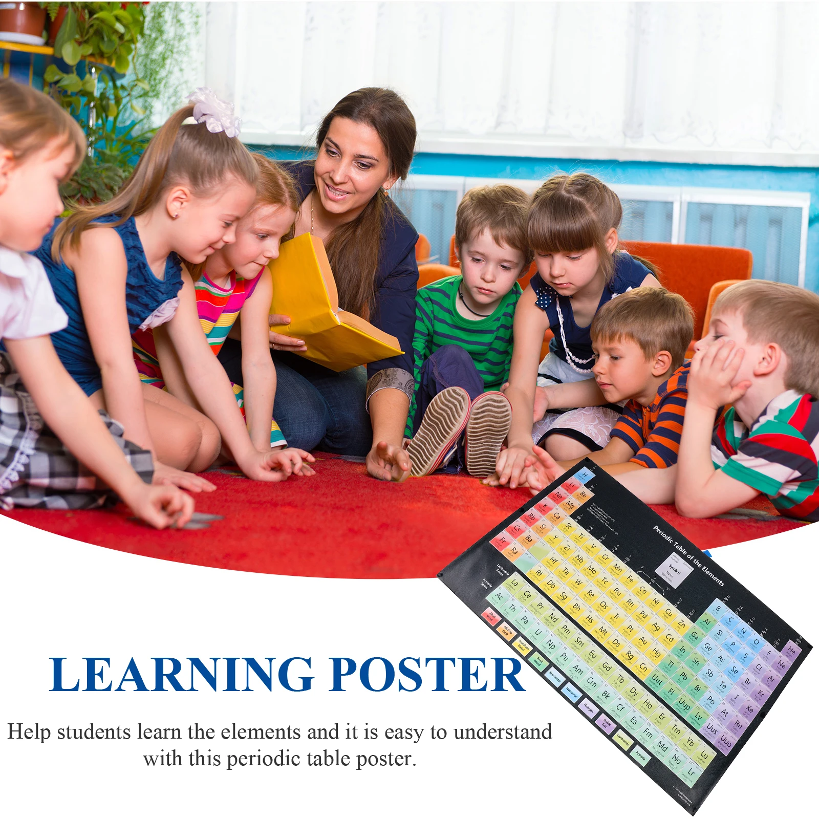 

Table Poster Chemistry 118 Elements Chart Classroom Wall Decor 11x33x50CM School Learning Teaching Aid