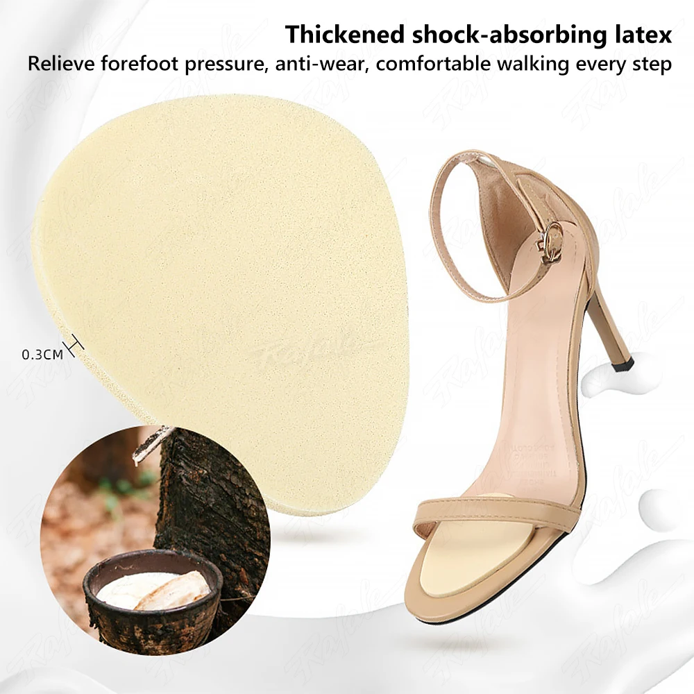 6 Pcs High Heel Shoes Front Forefoot Half Sole Pads Insert Ball Comfy Latex Insoles Cushion Foot Care Forefoot Insoles Solid