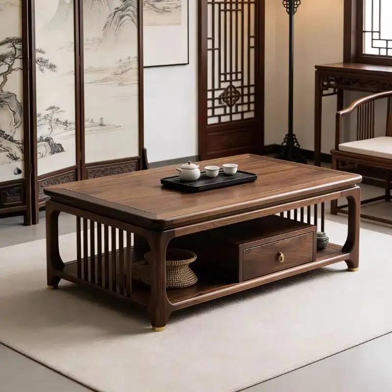 Accessories Wood Coffee Tables Nordic Rectangular Center Console Tea Table Modern Apartments Mesa De Centro Sala Furniture