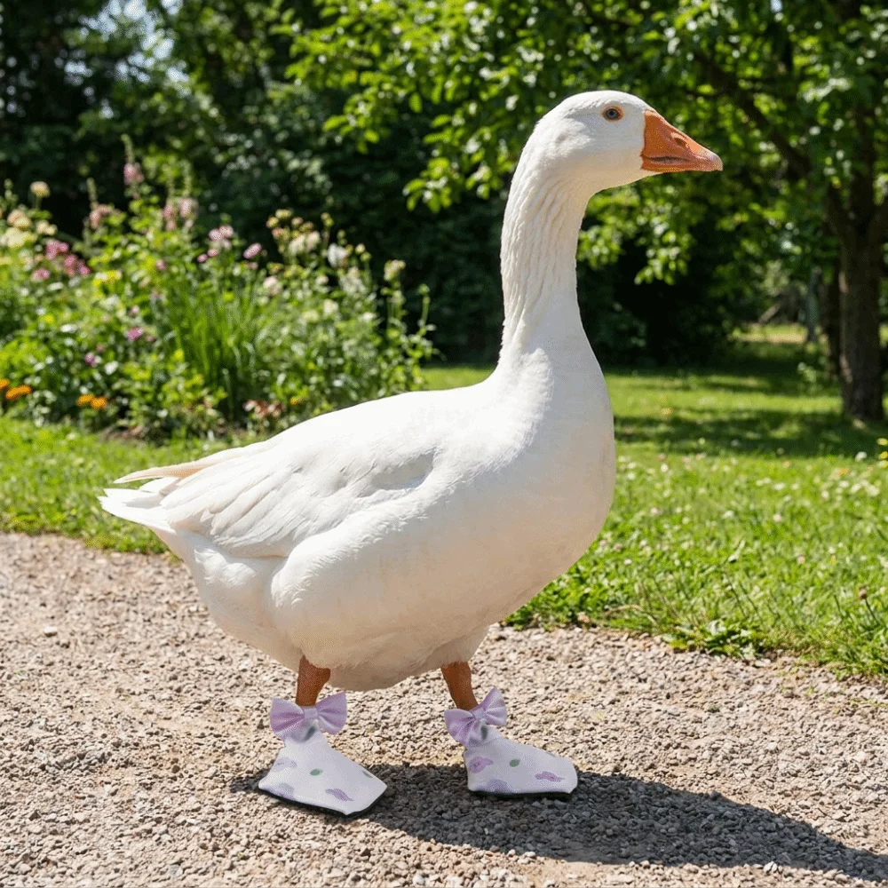 2PCS Cute Non Slip Pet Duck Shoes Lightweight Comfortable Pet Goose Shoes Breathable Protective Shoe Set Daily Wear