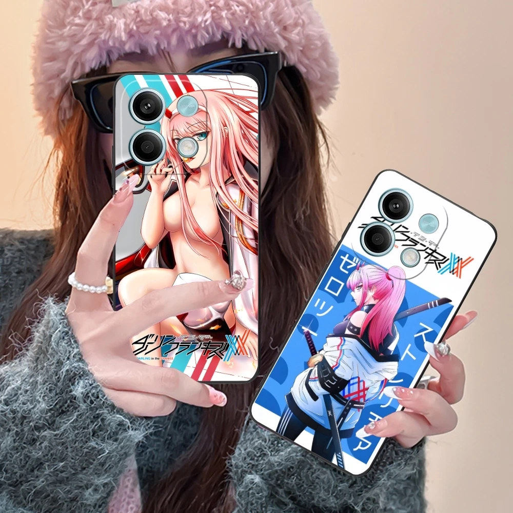 Darling FranXX Zero Two Colour Mobile Phone Case for Xiaomi POCO M6 M5 M4 M3 X6 X5 X4 X3 F6 F5 F4 F3 F2 C40 Pro GT 5G Black Cove