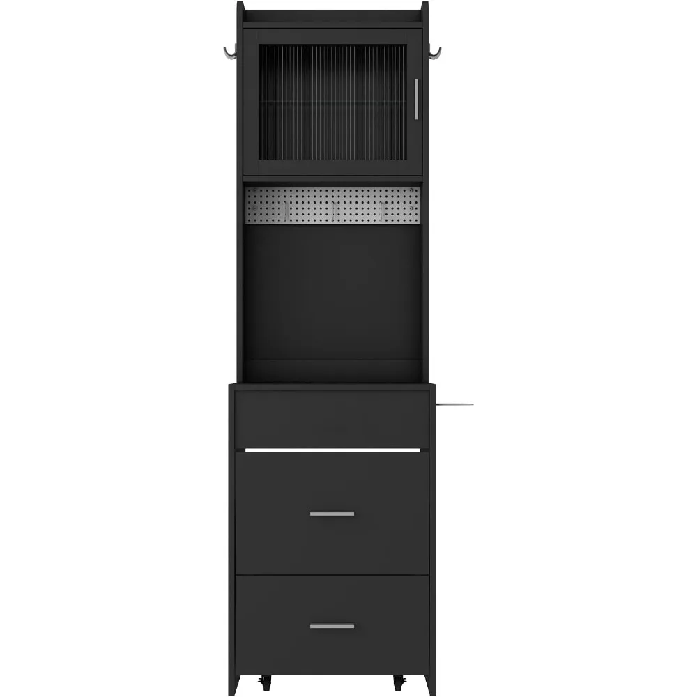 مجموعة طاولة زينة سوداء صغيرة، ومرآة LED ومحطة شحن، ومساحة صغيرة لتخزين غرفة النوم #6