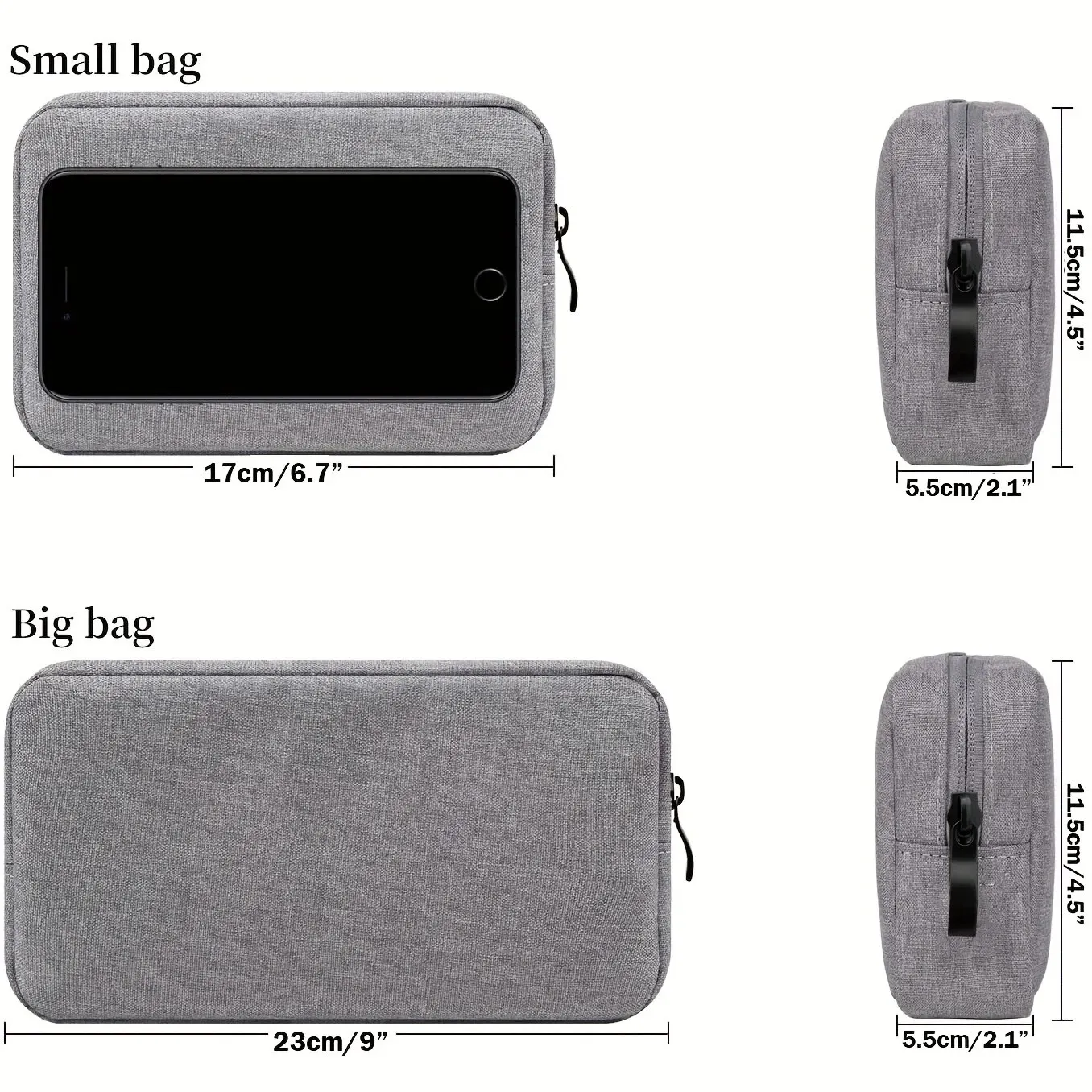 Compact Travel Cable Cord Organizer Storage Bag for Small Electronics SD Card Power Bank - On-the-Go Solution