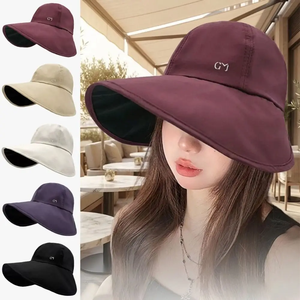 Trendy Wide Brim Women's Sun Hat Quick-drying Foldable Fisherman's Hat UV Protection Waterproof Cycling Cap Summer Outdoor