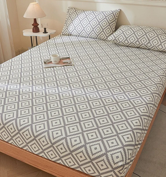 3Pcs Thickened Linen‑Cotton Flat Bed Sheet Set Retro Breathable Anti‑Shrink Wear‑Resistant Bed Sheet Pillowcase Bedroom Supplies
