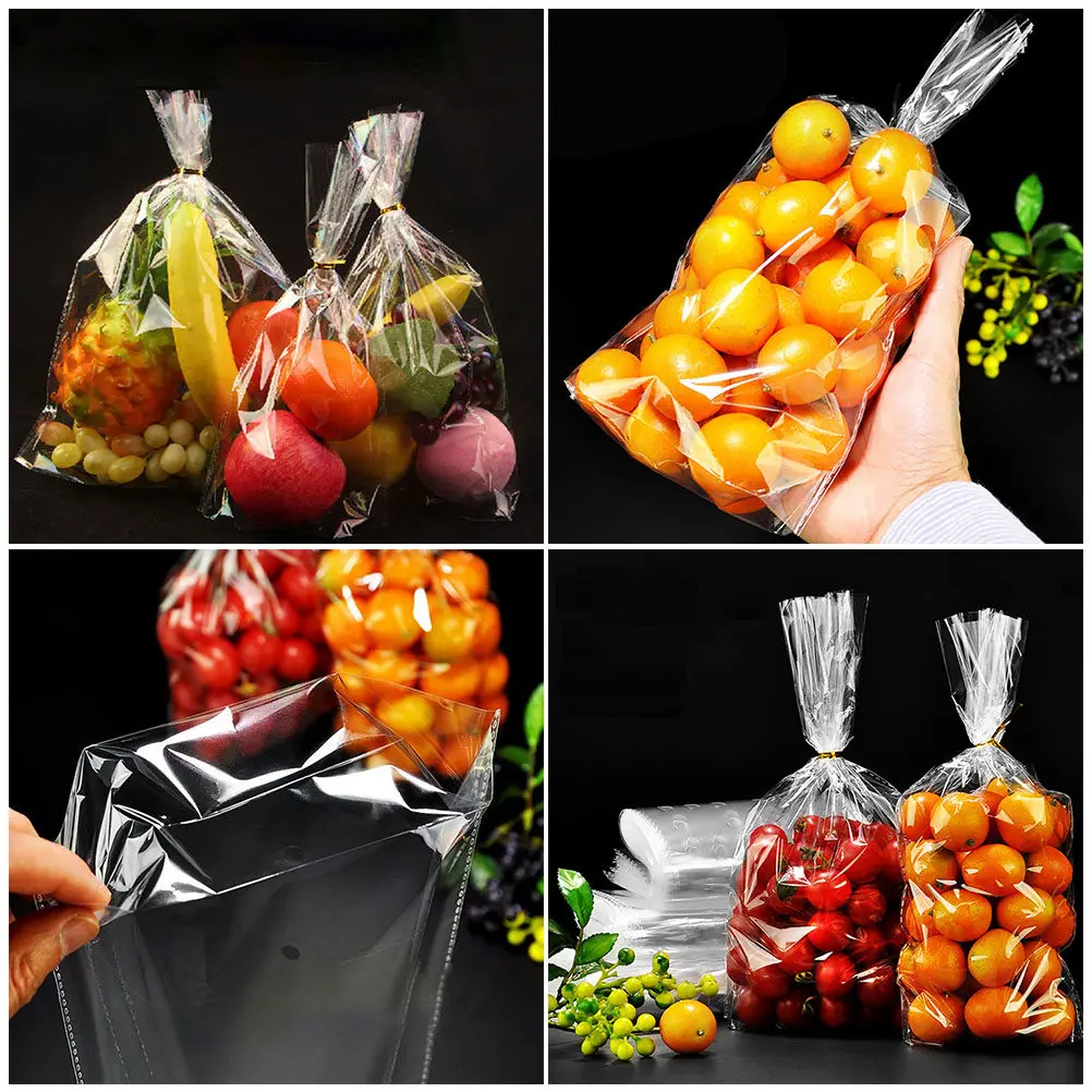 50Pcs Eco Friendly Odorless Clear Flat Pocket Bags Food Grade for Sweets Chocolates Cake Pops Jewelry Crafts Spice Storage
