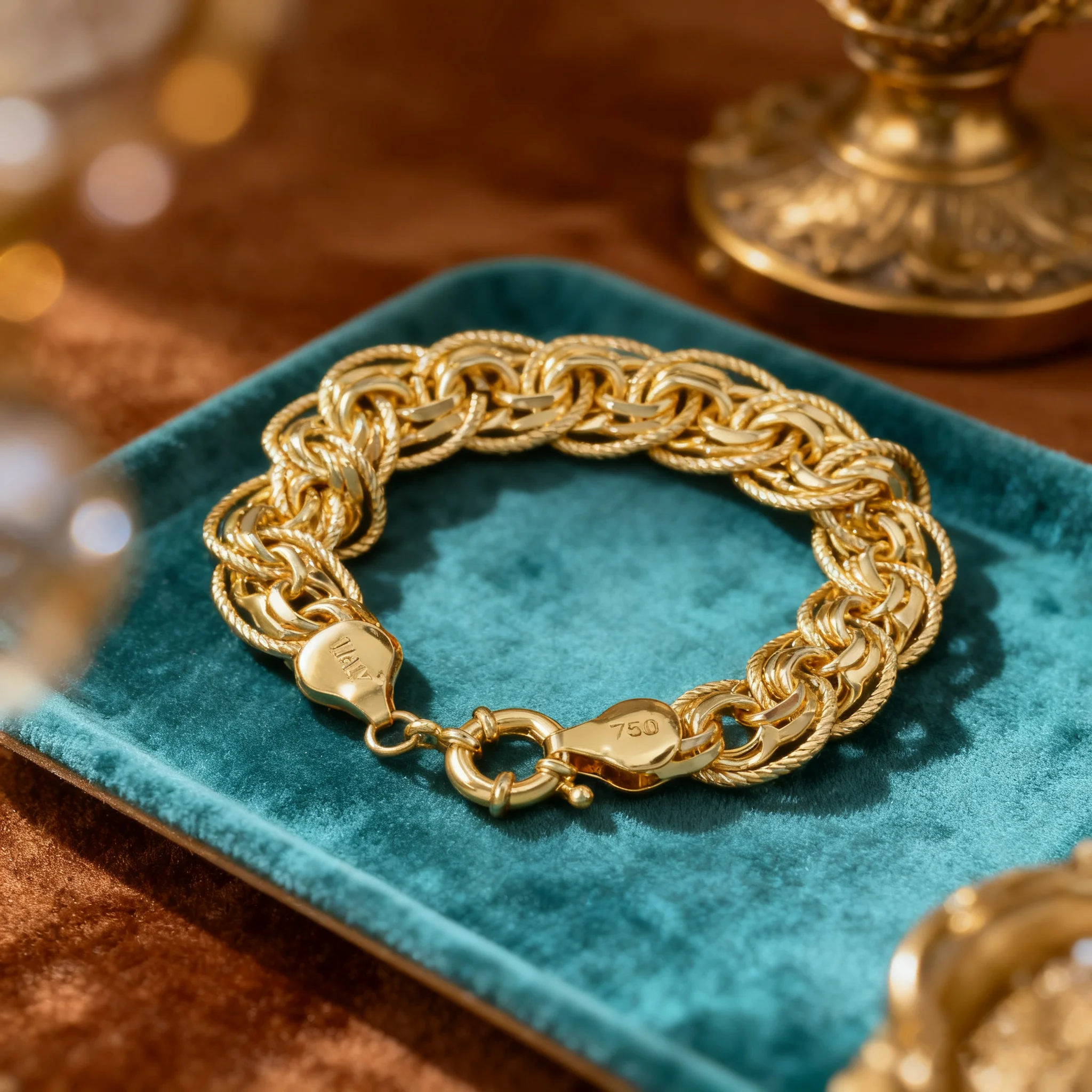 

Copper Cuban Link Chain for Men Thick Gold Plated Bracelet Hip Hop Streetwear Jewelry Gift for Boyfriend Brother Present