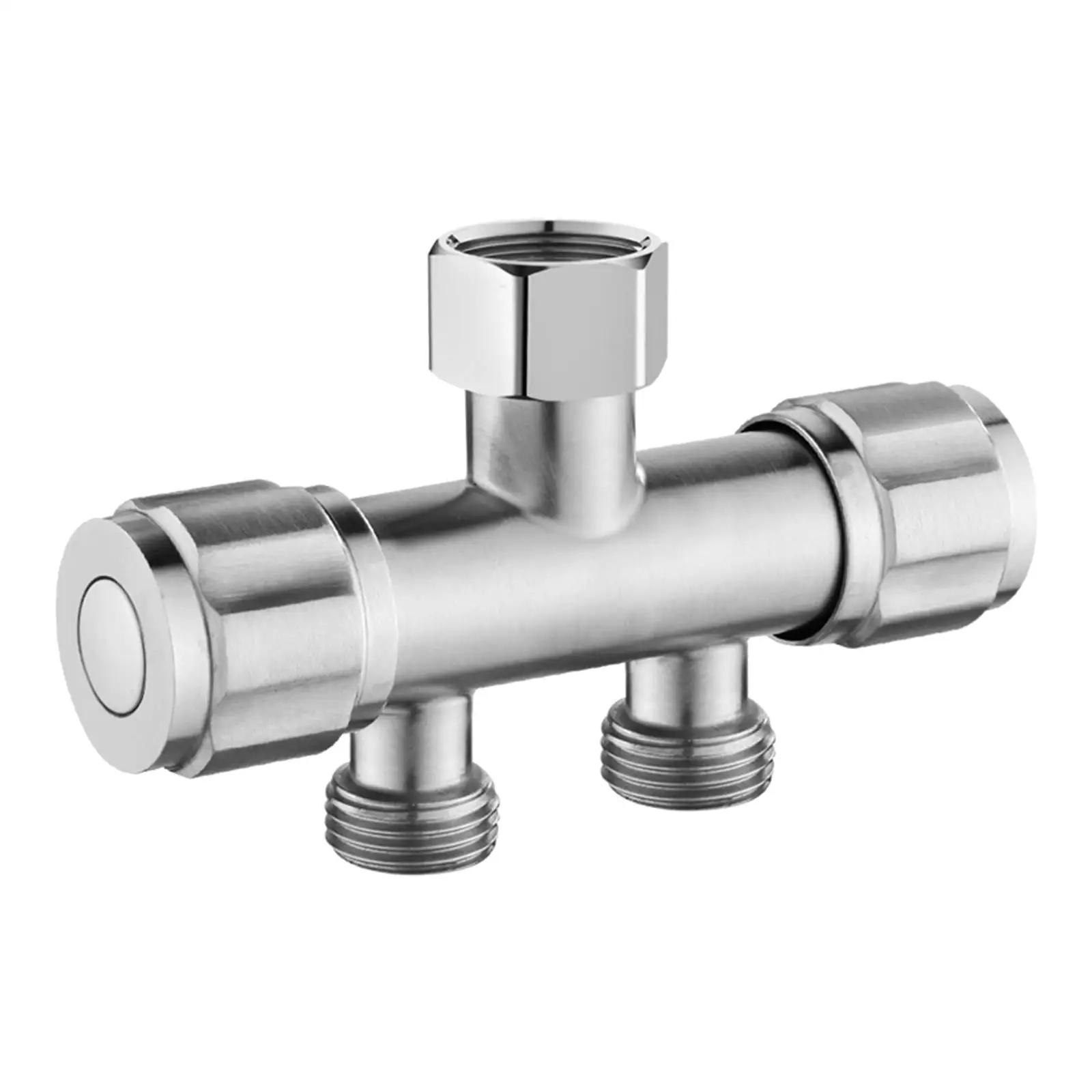 Stainless Steel Faucet Diverter 2 Way Valve Splitter Water Outlet Adapter for Flexible Hose and Kitchen Faucet Replacement