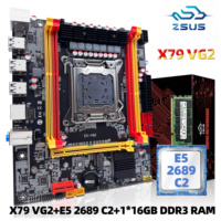 ZSUS X79 VG2 Motherboard Set Kit With Intel LGA2011 Xeon E5 2689 C2 CPU DDR3 1*16GB 1600MHZ ECC RAM Memory NVME M.2 SATA