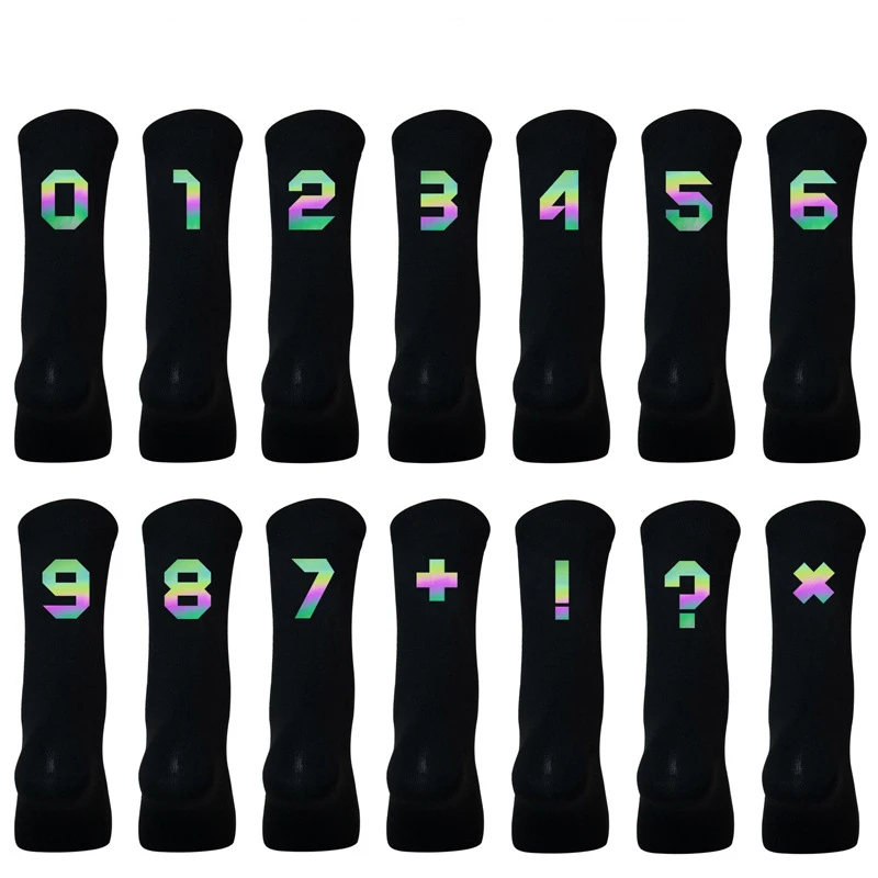 1 Pair Colorful Reflective Cycling Socks Bicycle Sports Breathable Quick Dry Knitting Mid-tube Spring Summer Socks Women and Men