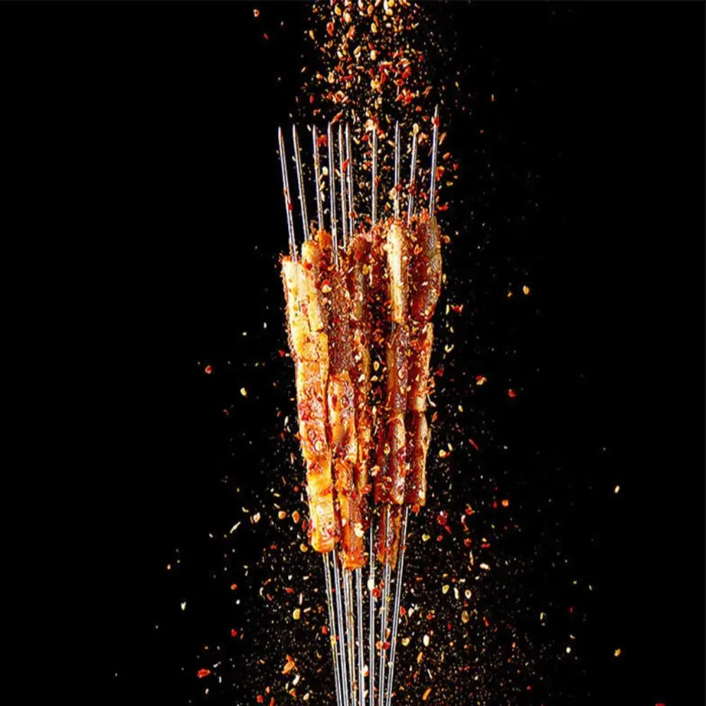 Meat String Safety Double Prong Forks Wooden Handle U-Shaped Roast BBQ Stick Cooking Tool BBQ Skewer Barbecue Skewer