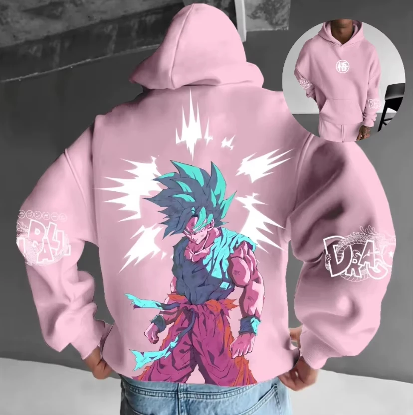 Anime-Hoodie Dragon Ball Harajuku 2025, neue Streetwear-Herren-Herbst- und Winter-Kapuzenpullover, übergroße Damen-Langarm-Unisex