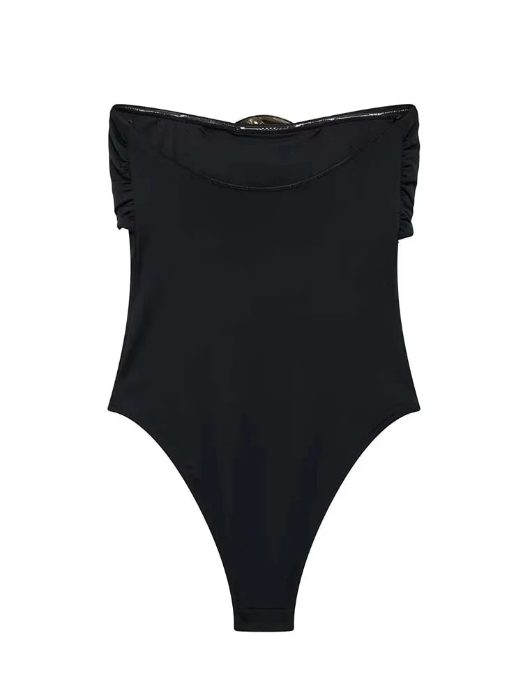 Schulterfreier Body für Damen, rückenfrei, sexy Damen-Bodys, Sommer 2022, trägerlos, figurbetont, Body, Damen-Overall-Top