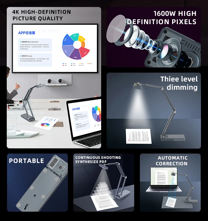 Picture 7: 12MP Document Camera Digital Visualizer Digital Presenter Visual Presenter for Classroom Educational Equipment