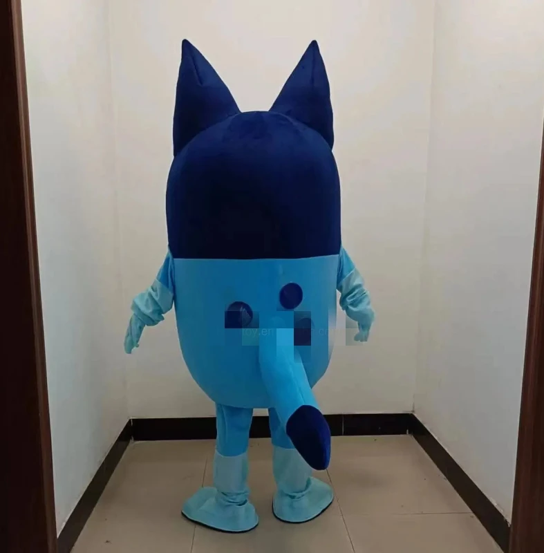 Blau Gelb Bi Go Hund Maskottchen Kostüm Halloween Charakter Niedliches Weihnachtskleid Ganzkörper Requisiten Outfit Maskottchen