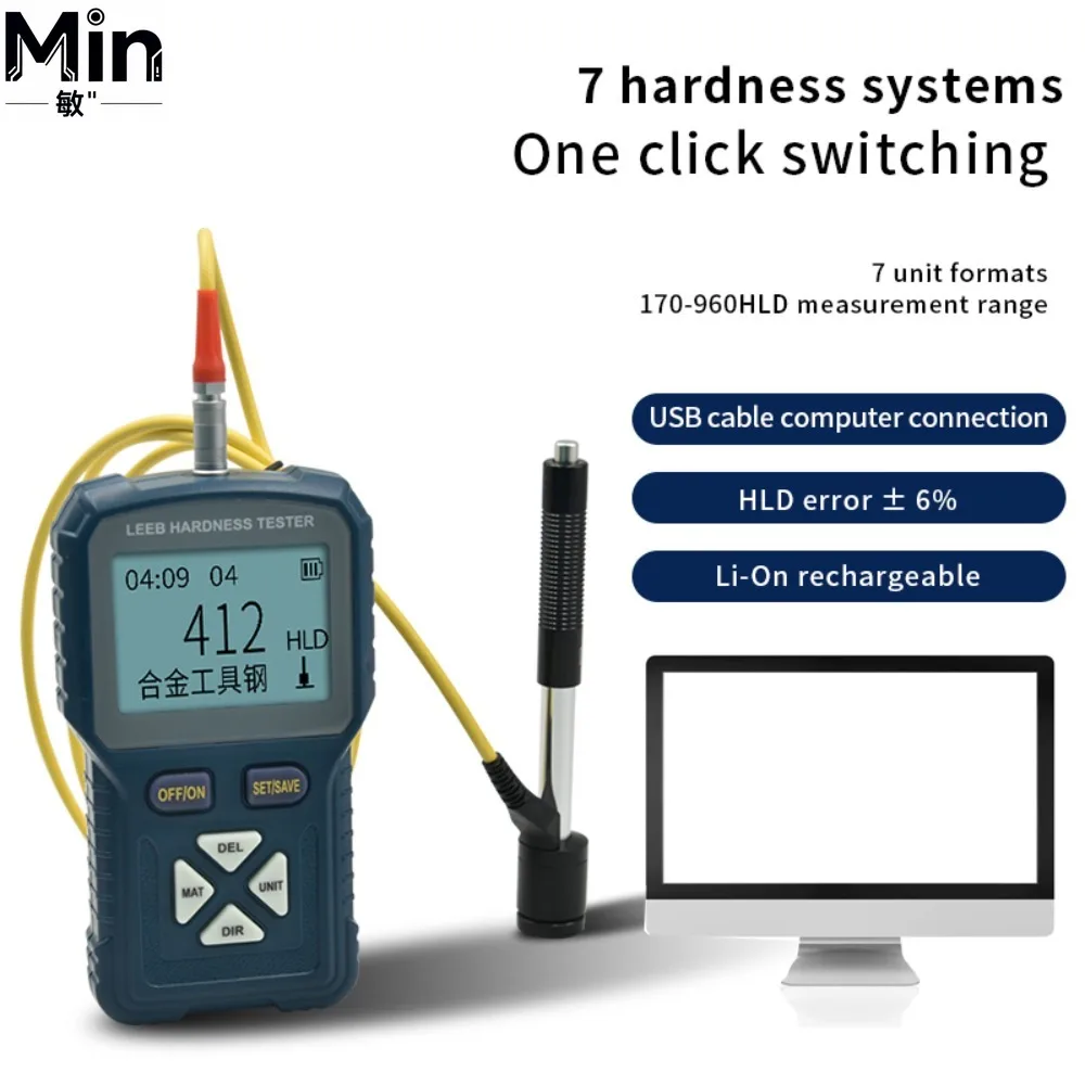 Portable Leeb Hardness Tester – Digital Durometer with D-Type Impact Device for Metal Steel