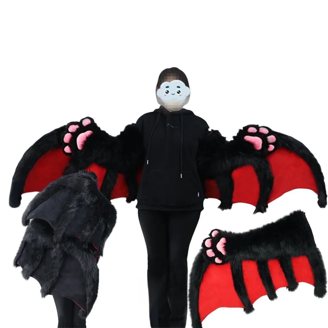 Fursuit Bat Wings plush animal Cosplay Demon Costume paw socks cosplay props cute paw