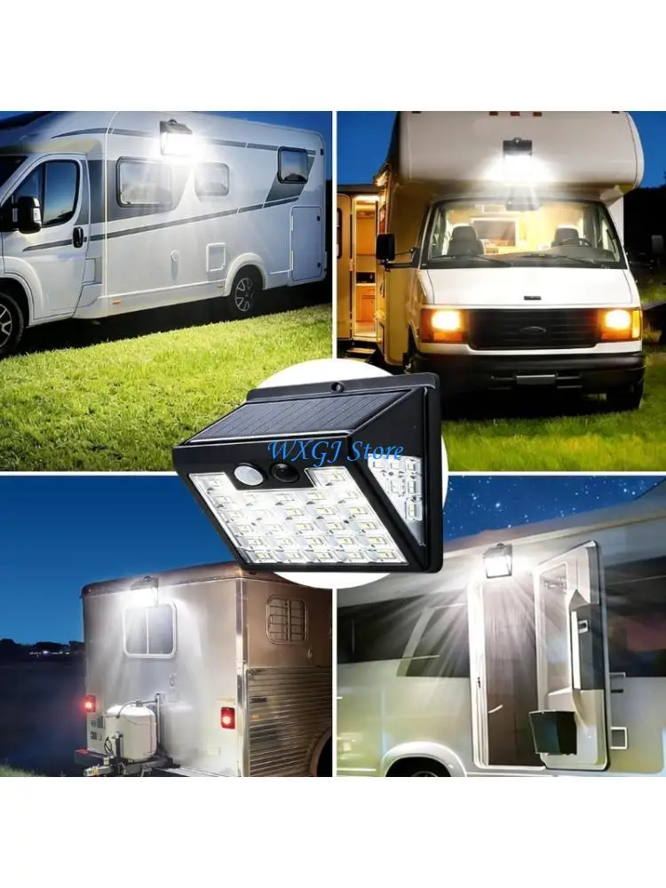 37JE Entryway Solar Wall Light with Motion and Wide Coverage