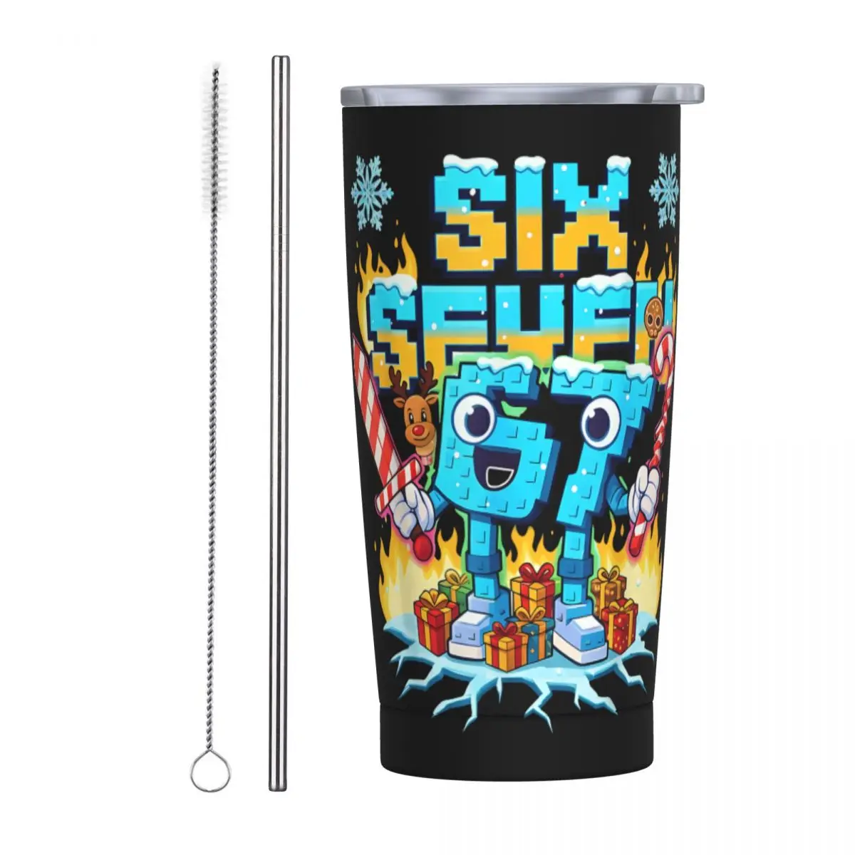 Kids Meme 67 Six Seven 6 7 Italian Brainrot Insulated Tumbler with Lid Stainless Steel Thermal Mug Double Wall Car Bottle Cups